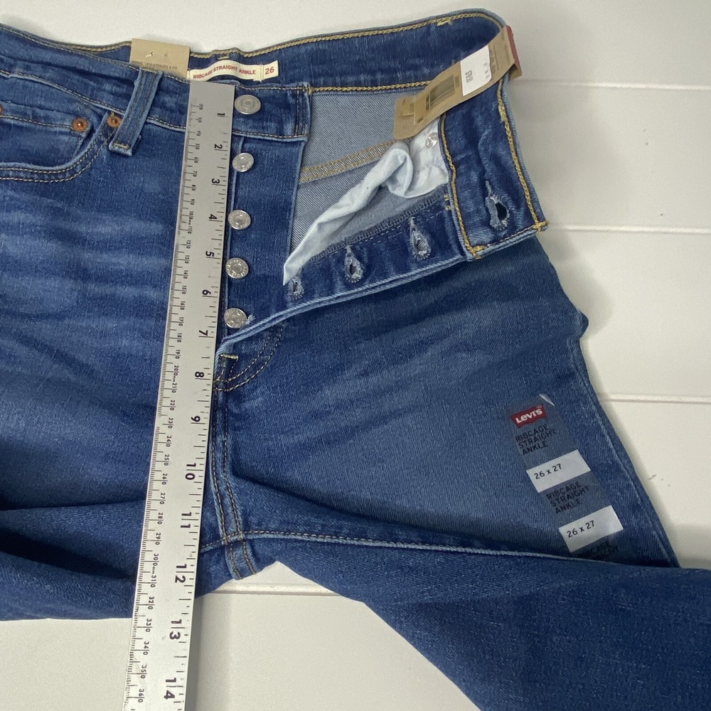 Levis Ribcage Straight Ankle Button Fly Super High Rise Jeans Size 26X27 - Picture 10 of 16